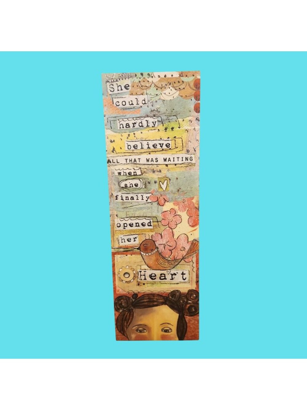 Kelly Rae Roberts Mixed Media Art Plaque "Opened Her Heart" Wall Decor